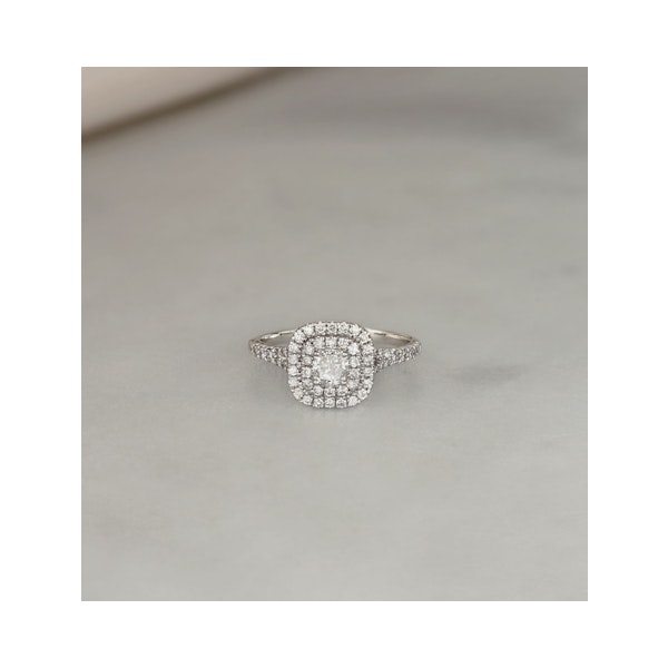 Anastasia Diamond Halo Engagement Ring 18K White Gold 1.30ct G/SI1 - Image 6