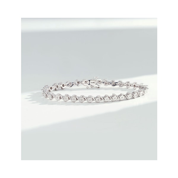0.19ct Diamond and Silver Twist Bracelet - UD3241 - Image 6