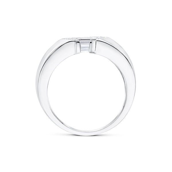 18K White Gold Diamond Horseshoe Ring 0.15CT SIZES P and U - Image 2