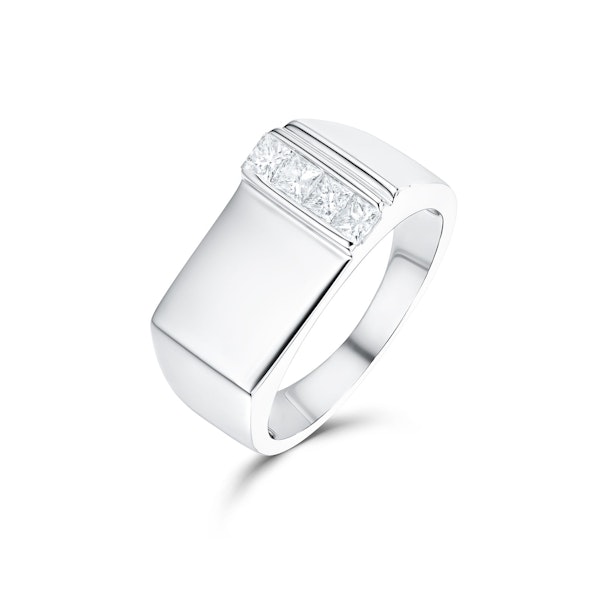 Princess Cut Diamond 0.50ct 18K White Gold Gents Ring - SIZE T - Image 1