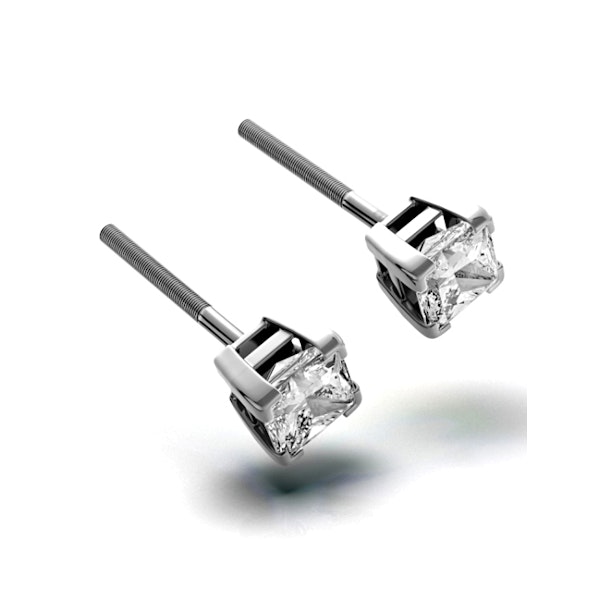 Platinum Princess Lab Diamond Earrings - 1CT - F/VS - 4.8mm - Image 3