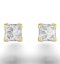 18K Gold Princess Diamond Earrings - 1CT - H/SI - 4.8mm - image 3