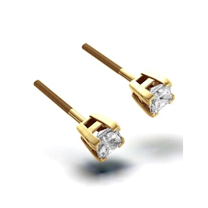 18K Gold Princess Diamond Earrings - 0.30CT - G/VS - 3mm