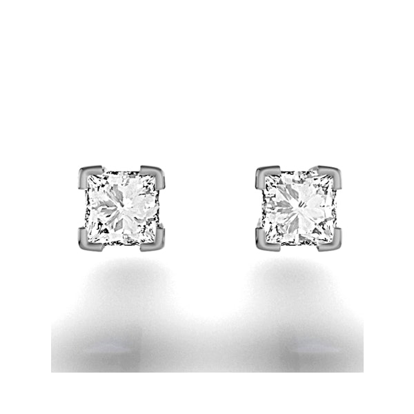 Platinum Princess Lab Diamond Earrings - 0.50CT - F/VS - 3.4mm - Image 3