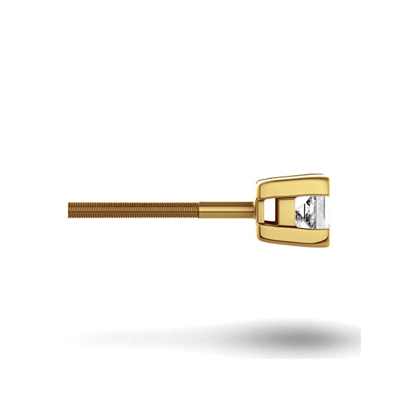 18K Gold Princess Lab Diamond Earrings - 0.50CT - F/VS - 3.4mm - Image 2