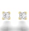 18K Gold Princess Diamond Earrings - 0.50CT - H/SI - 3.4mm - image 3