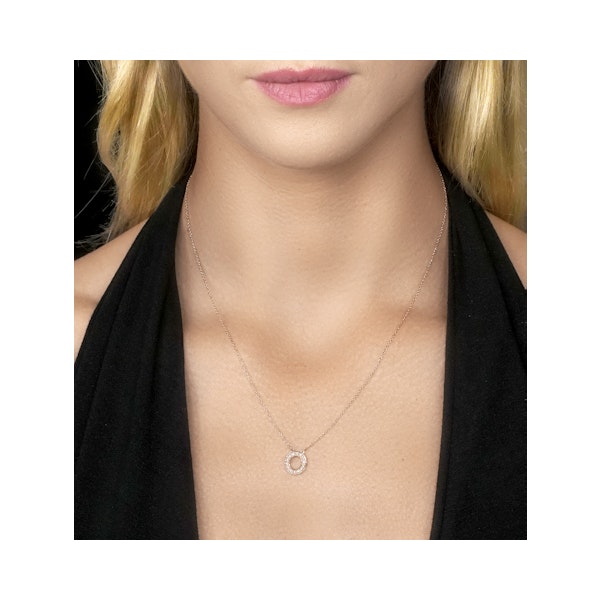 Initial 'O' Necklace Diamond Encrusted Pave Set in 9K Rose Gold - Image 2