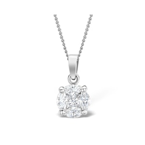 Galileo 1.00ct Solitaire Look Diamond 0.41ct And Platinum Necklace