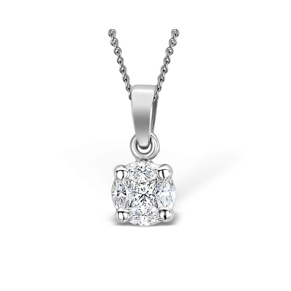 Galileo 0.50ct Solitaire Look Diamond 0.18ct 18K White Gold Necklace - Image 1