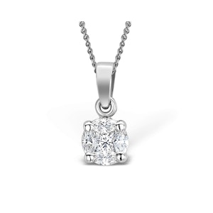 Galileo 0.50ct Solitaire Look Diamond 0.18ct And Platinum Necklace