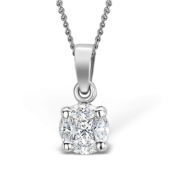 Galileo 0.50ct Look Diamond 0.18ct And Platinum Solitaire Necklace - image 1
