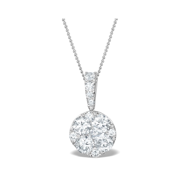 Diamond Moyen Galileo 1CT Pendant Necklace in 18K White Gold - Image 1