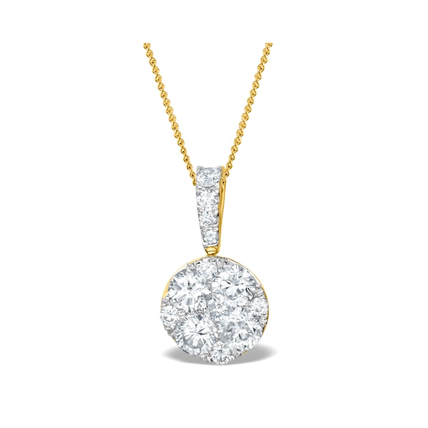 Diamond Moyen Galileo 1CT Pendant Necklace in 18K Gold - R4647 - Image 1