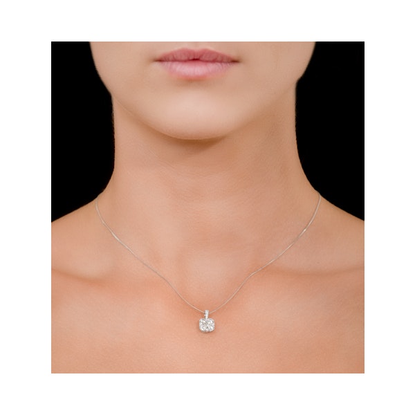 Lab Diamond Carre Galileo 1.10CT Pendant Necklace in 9K White Gold - Image 2