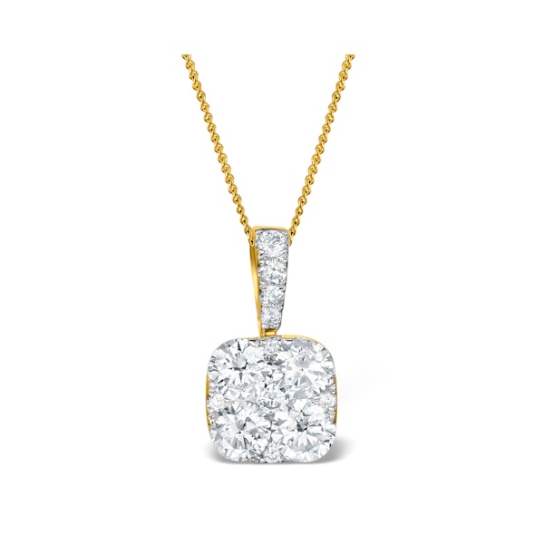 Diamond Carre Galileo 1.10CT Necklace in 18K Gold - R4648 - Image 1
