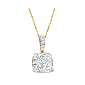 Diamond Carre Galileo 1.10CT Necklace in 18K Gold - R4648