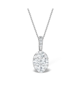 Diamond Oval Galileo 0.52CT Pendant Necklace in 18K White Gold