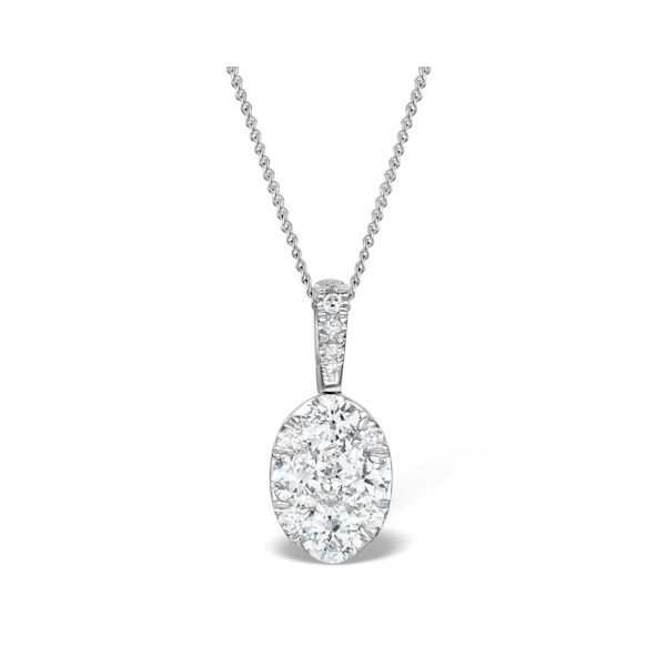 Diamond Oval Galileo 0.52CT Pendant Necklace in 18K White Gold - Image 1