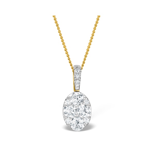 Diamond Oval Galileo 0.52CT Pendant Necklace in 18K Gold - R4640 - Image 1