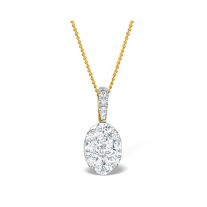 Diamond Oval Galileo 0.52CT Pendant Necklace in 18K Gold - R4640