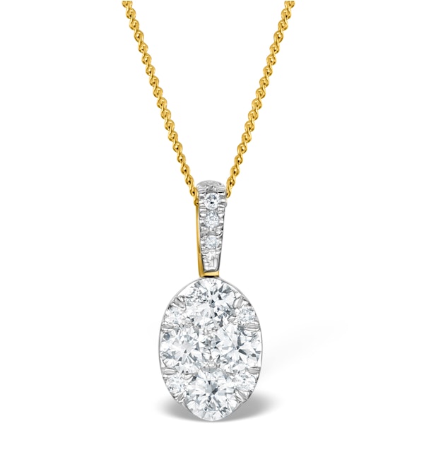 Diamond Oval Galileo 0.52CT Pendant Necklace in 18K Gold - R4640 - image 1