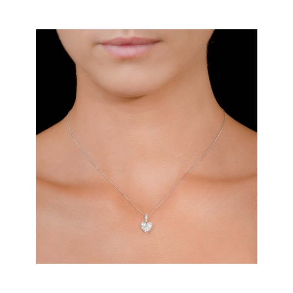 Diamond Galileo Heart 1.10CT Pendant Necklace in 18K White Gold - Image 2