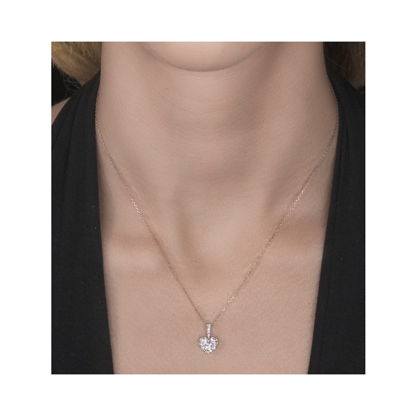 Diamond Galileo Heart 1.10CT Pendant Necklace in 18K Gold - R4653 - Image 2