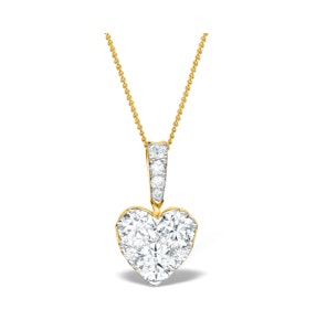 Diamond Galileo Heart 1.10CT Pendant Necklace in 18K Gold - R4653