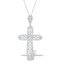Diamond Pyrus Cross 1.40CT Pendant Necklace in 18K White Gold - image 1