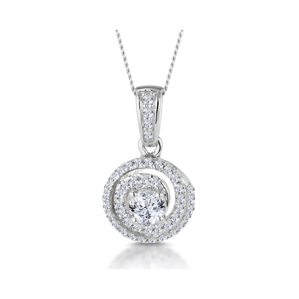 Diamond Swirl Necklace 0.60ct Set in 18K White Gold - Image 1