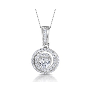 Diamond Swirl Necklace 0.60ct Set in 18K White Gold