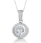 Diamond Swirl Necklace 0.60ct Set in 18K White Gold - image 1