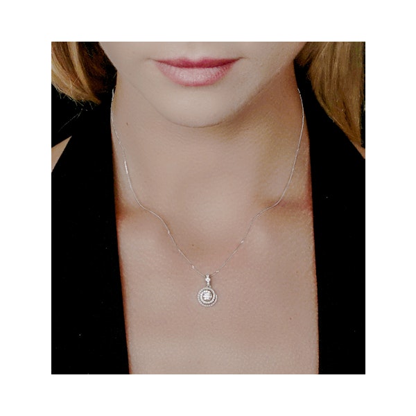 Diamond Swirl Necklace 0.60ct Set in 18K White Gold - Image 2