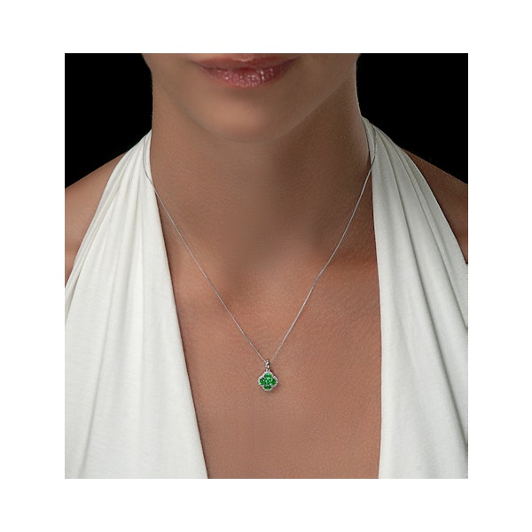 Emerald 1.04ct and Diamond 18K White Gold Alegria Pendant - Image 2