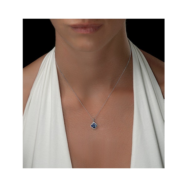 Sapphire 1.08ct And Diamond 18K White Gold Alegria Necklace - Image 2