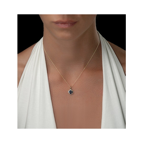 Sapphire 1.08ct And Diamond 18K Yellow Gold Alegria Necklace - Image 2