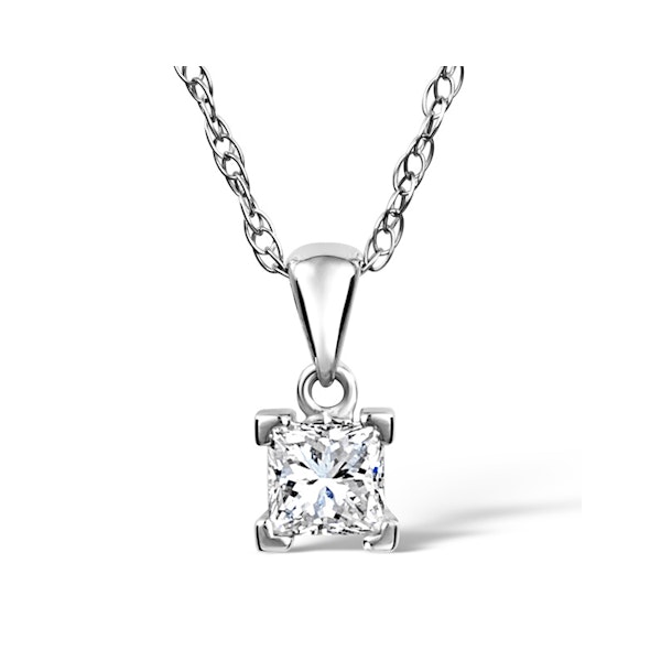 Olivia 18K White Gold Lab Diamond Pendant Necklace 0.50CT F/VS - Image 1