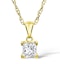 18K Gold Princess Cut Diamond Pendant Necklace 0.33CT H/SI - image 1