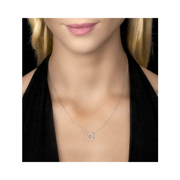 Initial 'Q' Necklace Diamond Encrusted Pave Set in 9K Rose Gold - Image 2
