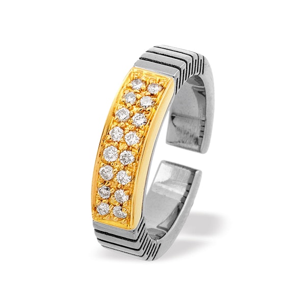 18K Gold Titanium Ring Dia 0.31ct - SIZE M - Image 1