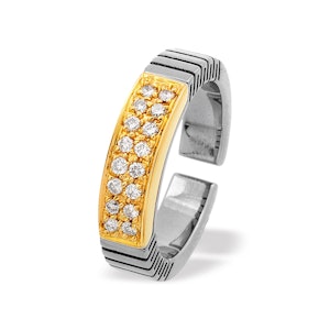 18K Gold Titanium Ring Dia 0.31ct - SIZE M