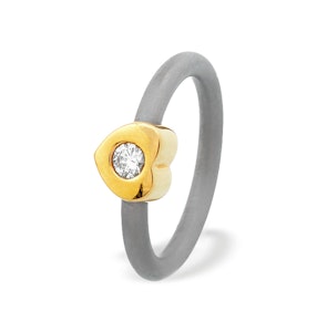 18K Gold Love Heart Design Titanium Ring SIZE H