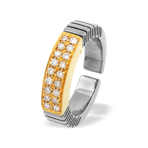 18K Gold Titanium Ring Dia 0.31ct - SIZE L - Image 1