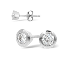 18K White Gold Rub-over Lab Diamond Stud Earrings - 0.30CT - F/VS - 5mm