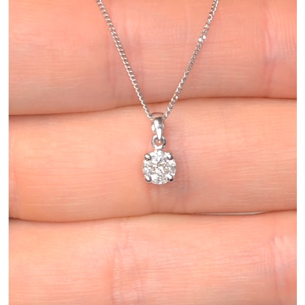 Galileo 0.50ct Solitaire Look Diamond 0.18ct 18K White Gold Necklace - Image 3