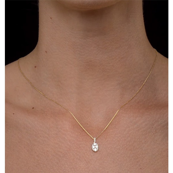Diamond Oval Galileo 0.52CT Pendant Necklace in 18K Gold - R4640 - Image 2