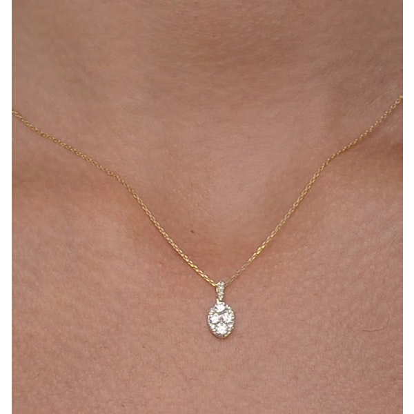 Diamond Oval Galileo 0.52CT Pendant Necklace in 18K Gold - R4640 - Image 3