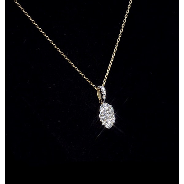 Diamond Oval Galileo 0.52CT Pendant Necklace in 18K Gold - R4640 - Image 4