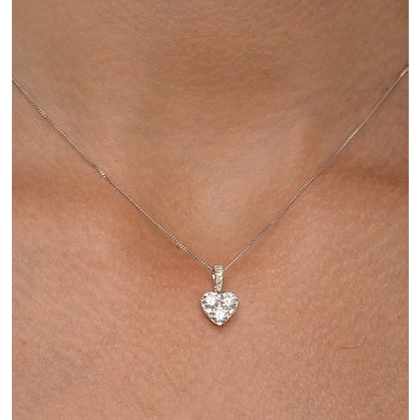 Lab Diamond Galileo Heart 1.10CT Pendant Necklace in 9K White Gold - Image 3