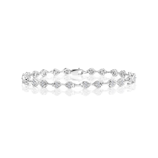 0.25ct Diamond Heart Bracelet Set In Silver - Image 1